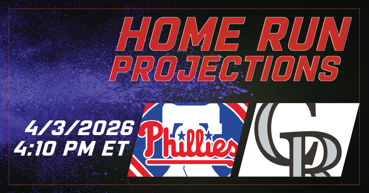 Phillies vs Rockies (4/3/2026): Top Home Run Projections