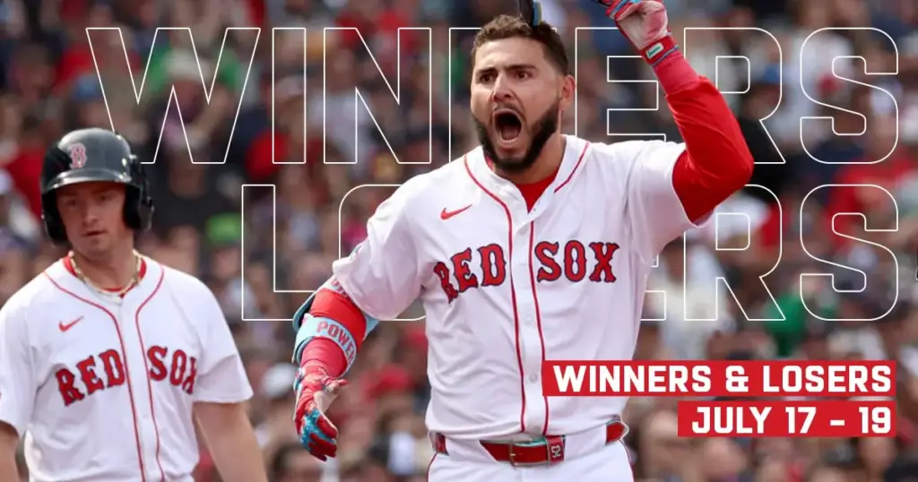 Boston Red Sox player celebrating during game